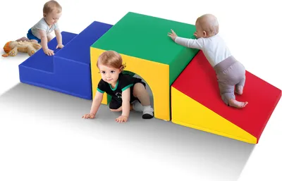 Produktbild von VEVOR Einzelner Tunnelkletterer, Spielset für Kleinkinder, Schaumstoff-Kletterblöcke für Kleinkinder, Kinder-Tunnellabyrinth mit Treppen und Rampe, Indoor für Kleinkinder und Vorschulkinder 3 Stück