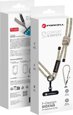 Obrázok produktu pre FORCELL F-DESIGN S10X165 šnúrka na telefón s nastaviteľnou dĺžkou (max. 82,5 cm v pútku) zelená ružová fialová