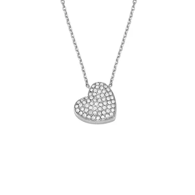 Produktbild von Fossil Halskette-Anhänger Damen Sadie Glitz Herz Edelstahl JF04674040