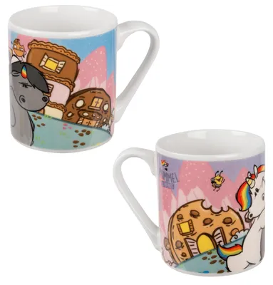 Produktbild von Pummel & Friends Tasse für Kinder - Pummeleinhorn & Grummeleinhorn Kinderbecher Kindertasse aus Porzellan 230 ml
