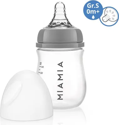 Immagine prodotto di Biberon in polipropilene MiaMia da 140 ml con tettarella in silicone