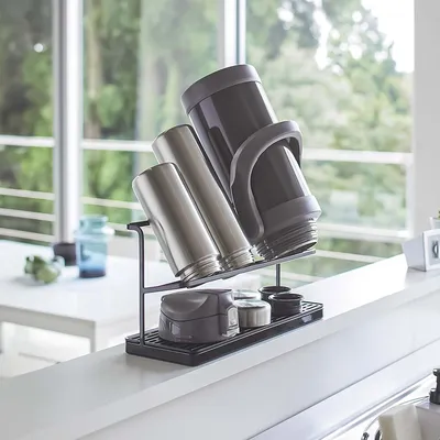 Produktbild von Yamazaki Tower Flaschen-Trockengestell Abtropfgestell Metall schwarz
