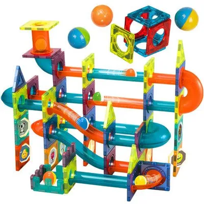 Produktbild von Magnetisches Bausteinset, 96 Teile, Kugelbahn-Spielzeug