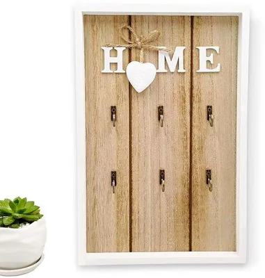 Image de Porte-clés avec étagère murale à 6 crochets pour l'entrée de la maison