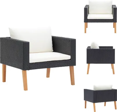 A collage of a single-seater garden sofa from different angles.