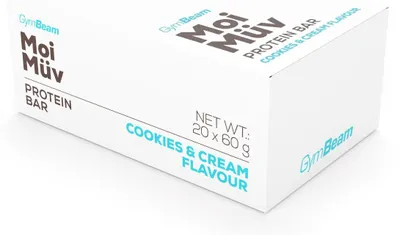 Produktbild von GymBeam - MoiMüv Proteinriegel, 20 x 60 g, Cookies & Creme