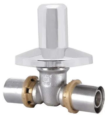 Productafbeelding van Inbouwventiel met persmof voor meerlaagsbuis ICMA, diameter 16 x 16 mm