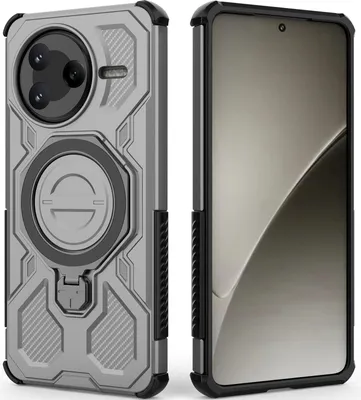 Obrázek produktu pro Odolný kryt na mobil pro Xiaomi Poco F7 Pro/Redmi K80, robustní pouzdro s prstenovým stojánkem, magnetický držák a stojánkem Šedá