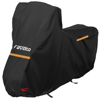 Immagine prodotto di Copertura per motociclette in tessuto Oxford 210D, impermeabile, di colore nero, con alte riflettenti
