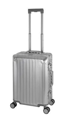 Produktbild von Aluminium Handgepäck Koffer 55 cm – TSA Schloss – Kabinentrolley ohne Reißverschluss – IATA Bordtrolley – Travelhouse Tokyo – 4 Rollen
