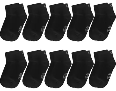 Produktbild von OCERA 10 Paar Kinder Kurzschaft Socken für Mädchen und Jungen - Schwarz 23/26