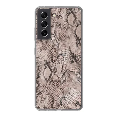Produktbild von MuchoWow® Handyhülle Schutzhülle Hülle für Samsung Galaxy S21 FE Tiermuster - Grau - Schwarz Silikon Softcase Handy Hülle - Mobiltelefonhülle