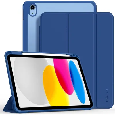 Produktbild von Schutzhülle für iPad 11./10. Generation 11/10.9 Zoll mit Stifthalter, transparenter Rückseite, Meeresblau