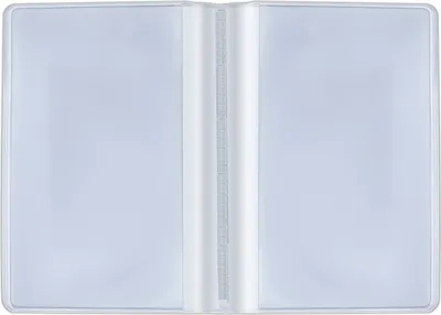 An open, transparent wallet insert with 10 card slots.
