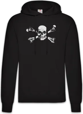 Produktbild von Urban Backwoods Skull & Crossbones, Herren Hoodie, Farbe: Schwarz, Größe: 3XL