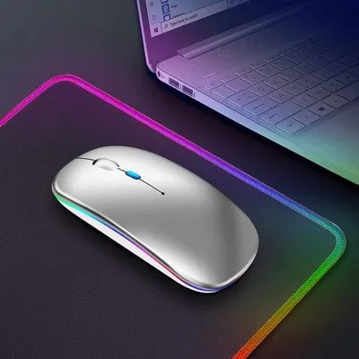 Produktbild von Optische Computermaus, 1600 DPI, stille LED-Maus, 2,4 GHz oplaadbare, Bluetooth, für MacBook