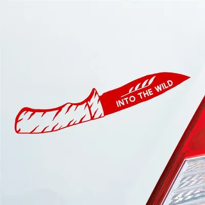 Produktbild von Auto Aufkleber Klappmesser Messer Knife Jagd Hunting Wild Wald Car 19x3 cm Rot Sticker Heckscheibenaufkleber