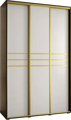 Produktbild von MEBLE KRYSPOL Davos 10 Schrank, drei Türen - 235,2x160x45 cm - Schwarz Weiß Gold
