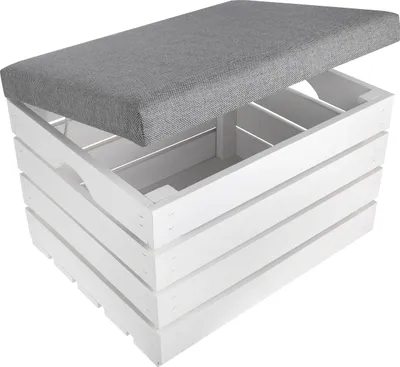 Image de Creative Deco Coffre de Rangement Blanc 50 x 40 x 35 cm - Banc, Tabouret