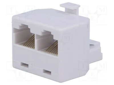Obrázok produktu pre 1x Rozdeľovací konektor RJ45, 2x konektor RJ45. Systém konektorov RJ: 8P8C