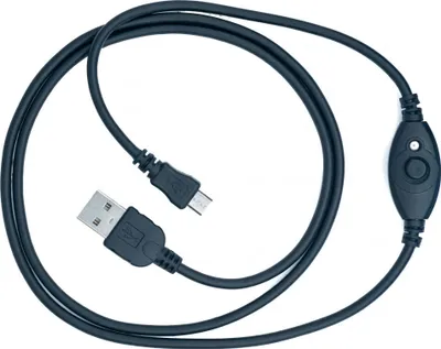 Produktbild von SYSTEM-S USB 2.0 Kabel 100 cm Micro Stecker zu 2.0 A Stecker mit Schalter in Schwarz
