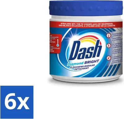 Produktbild von Dash - Diamond Bright - Fleckenentfernerpulver - Für weiße Wäsche - 500 g - Vorteilspack - 6 Stücke