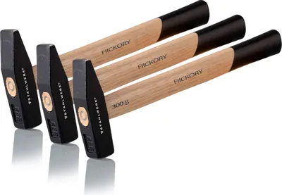 Immagine prodotto di STAHLWERK 3 x martello da fabbro 300g testa robusta in acciaio, manico in hickory
