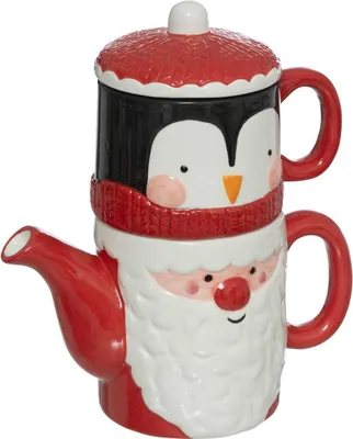 Zdjęcie produktu dla Dzbanek i kubek z motywem świątecznym, 21 cm