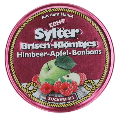Obrázek produktu pro Pravé jablečné bonbóny Sylt malina bez cukru, 70 g bonbónů