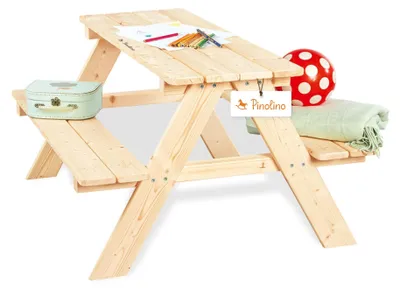 Immagine prodotto di Pinolino Kinderträume - Set di sedie per bambini Nicki per 4 persone, natura
