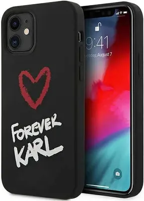 Immagine prodotto di Karl Lagerfeld Klhcp12Ssilkrbk Custodia rigida in silicone per Iphone 12 Mini 5,4 Czarny/Nero Per sempre Karl