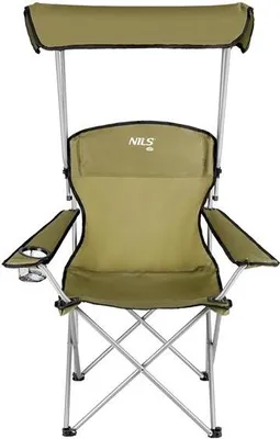 Image de Chaise pliante avec auvent NILS Camp NC3087 vert