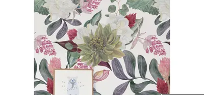 Produktbild von Coloray Fototapete 250x104 cm Latextapete Magicstick - Blumen Designzeichnung Aquarelle