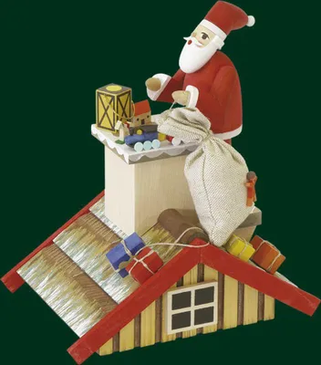 Immagine prodotto di Bambola di Natale a forma di "Räuchermann" (figurina tradizionale tedesca), posizionabile sul tetto. Altezza: 20 cm. Nuova
