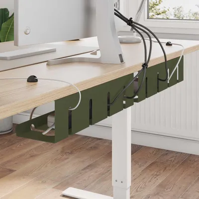 Produktbild von Maison Exclusive - Unter dem Schreibtisch Kabelmanagement Tray 2 Stk. Olivgrün