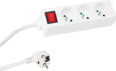 Produktbild von 3-FACH-STECKDOSENLEISTE - MIT SCHALTER - KABEL: 1.5 m - STECKER-TYP E (FRANZSISCHES SYSTEM)