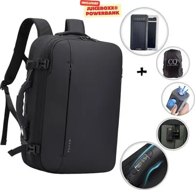 Productafbeelding van CarryQuest® - B-Pro Rugzak met vacuümcompressie, 55 liter, handbagageformaat, zwart