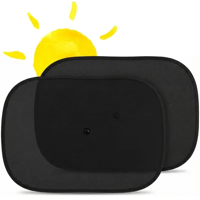 Produktbild von Sonnenschutzblenden fürs Auto, 2er-Set für die Seitenscheiben mit UV-Schutzfaktor (UPF) für Kinder, mit Saugnapf, faltbar, für Autofenster, Fahrzeugschutz