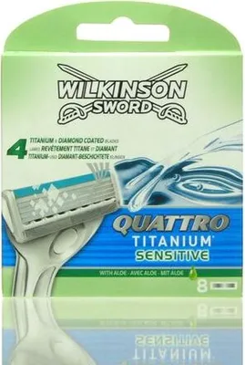 Produktbild von Wilkinson Quattro Titanium Essential 4 Precision Sensitive Rasierklingen, 8er Pack