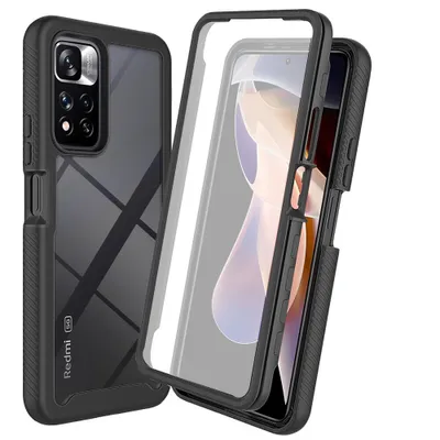 Obrázek produktu pro Pouzdro pro Xiaomi Redmi Note 11 Pro+ 5G, nárazník s vestavěnou ochranou displeje 360° celotělové ochranné pouzdro černé
