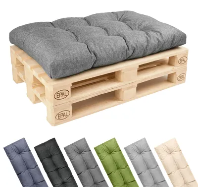 Produktbild von Garronda 120x80 cm Palettenkissen 12 cm wasserabweisend UV- & Wasserfest Palettensofa GD-0252 Grau