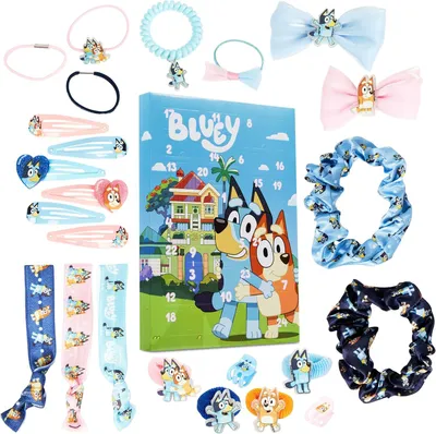 Obrázek produktu pro Adventní kalendář Bluey 2024 – Adventní kalendář s doplňky do vlasů pro dívky
