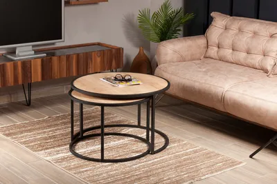 Produktbild von Skye Decor, Tambur- Tambur HDL, Eichenfarbig,,Schwarz, Couchtische, 43x66x66 cm, 100% Melaminbeschichtete Partikelplatte