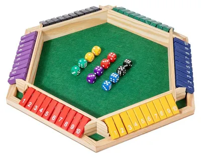 Produktbild von Solidchoice – Holz-Shut-the-Box-Brettspiel mit 12 Würfeln für 2–6 Spieler