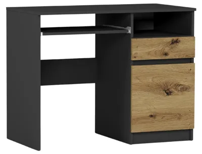 Produktbild von Schreibtisch - Anthrazit / Eiche Artisan - 96 x 50 x 76 cm - Modern N-35