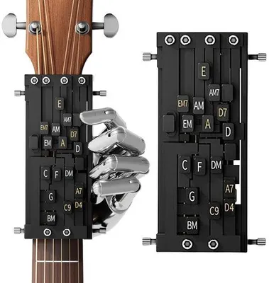 Produktbild von Gitarakkordtrainer | Handapparaat für Gitarrenakkorde | Werkzeug zum Lernen von Gitarrenakkorden | Draagbaar gitaartrainingstool | Gitarrenakkordtrainer | Gitarrenakkordlehre