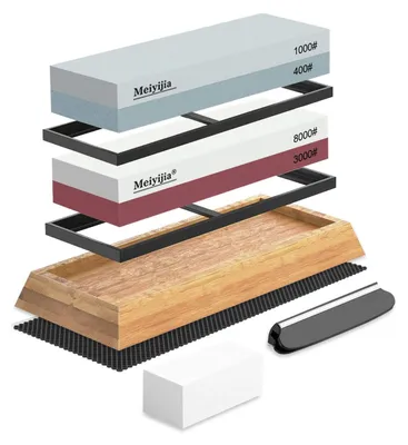 Productafbeelding van Omgoods - Dubbelzijdige Slijpsteen met Inclusief Accessoires