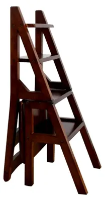 Produktbild von Faltbarer 4-stufiger Leiterstuhl mit Blumenregal und Hocker in 4 Farben – Platzsparender Tritthocker