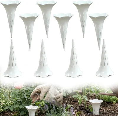 Imagen del producto de Juego de conos de riego, 10 unidades, para riego profundo de las raíces, estacas para plantas, ideales para jardín y balcón