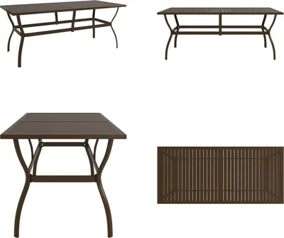 Obrázek produktu pro vidaXL Zahradní stůl hnědý 190x80x72 cm ocelový - Zahradní stůl - Zahradní stoly - Stůl - Stoly